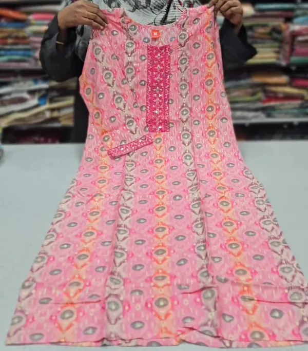 Premium Liva Certified Rayon Embroidery Straight Kurti with Side Cut | SD31